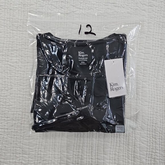 Kim Rogers Perfectly Soft Tee NEW Women's XXL Deep Black 3/4 Length Sleeve NWT - Picture 13 of 13